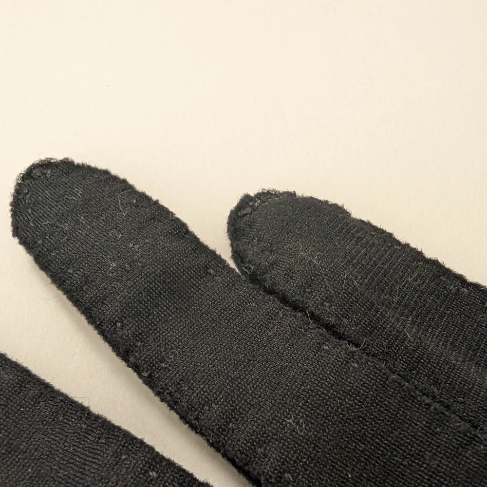 VINTAGE Black Fancy Retro Gloves Medium Evening